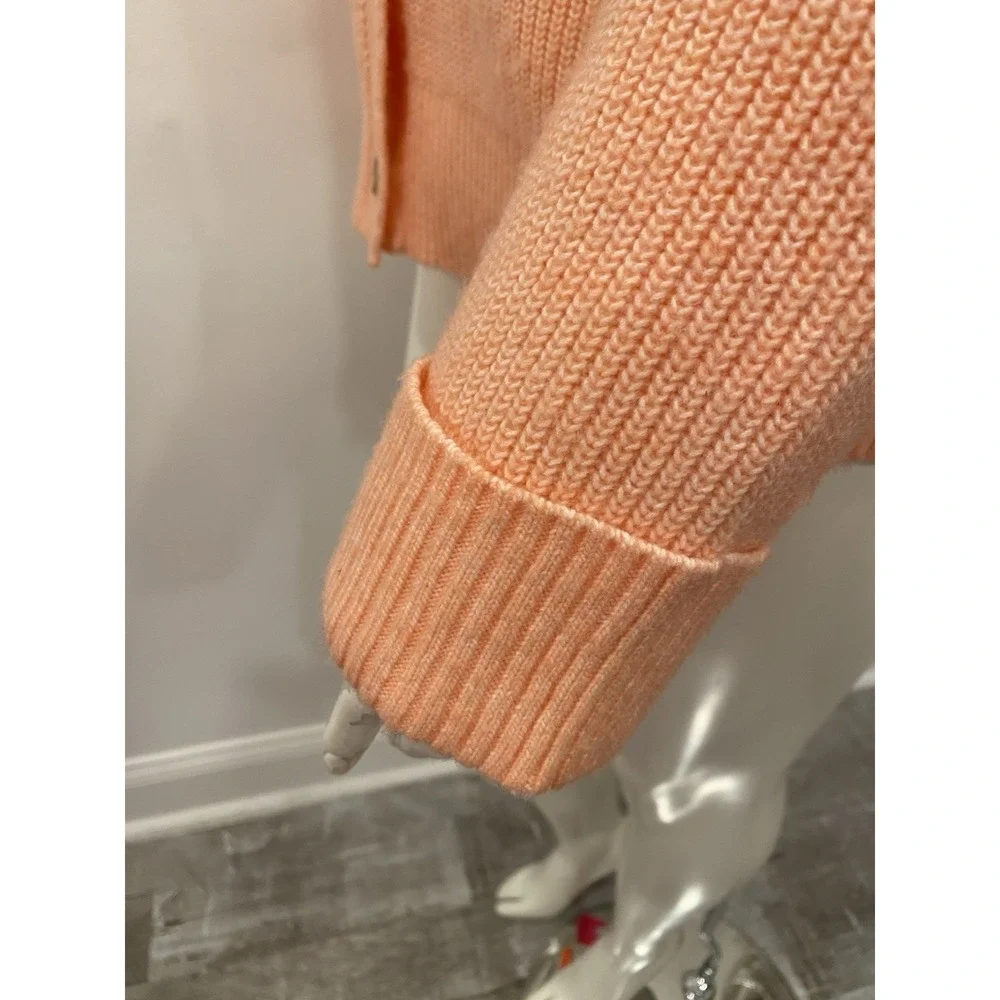 Talbots Plus Cardigan Button Front Sweater Peach Size 2X Librarian Sweater